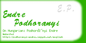 endre podhoranyi business card